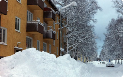 Norra Gröngatan i vinterskrud